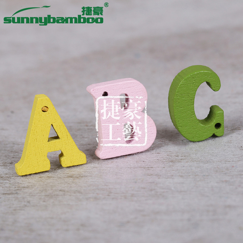 捷豪工艺新款彩色原木DIY工艺字母 英文字母混装 DIY早教玩具批发详情图8