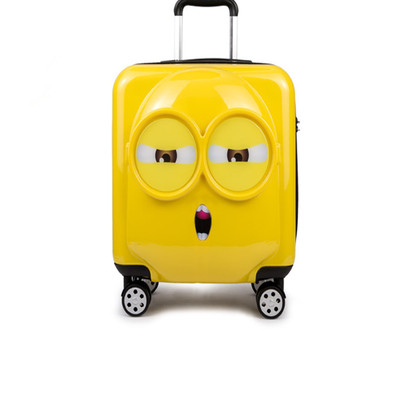 厂家直销小熊登机箱万向轮儿童拉杆箱大黄人卡通拉杆箱20寸可订制