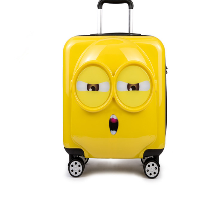 厂家直销小熊登机箱万向轮儿童拉杆箱大黄人卡通拉杆箱20寸可订制