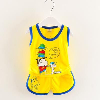 Trẻ em phù hợp với quần short vest cho bé trai mùa hè Crayon mới nhà máy mảnh trẻ em bán buôn 1-4 năm