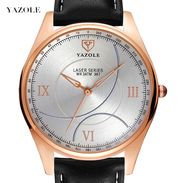 Yazole367 Men's Watch Waterproof Quartz Watch Simple Watch Wholesale Factory Direct Supply One Generation Shipment Source