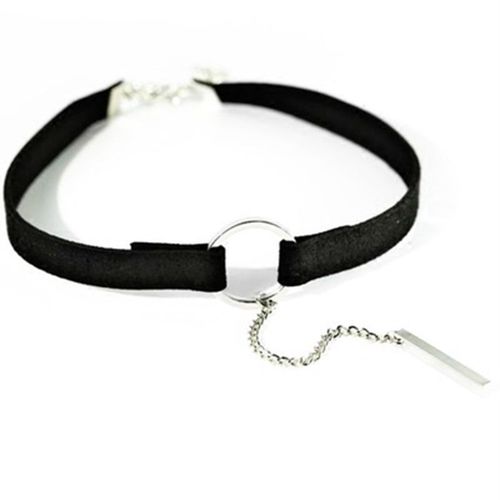 Personal Style Black Lockchain Short Length Korean Neck Accessory Jewelry Necklace for Girls Students Simple Collar Necklace