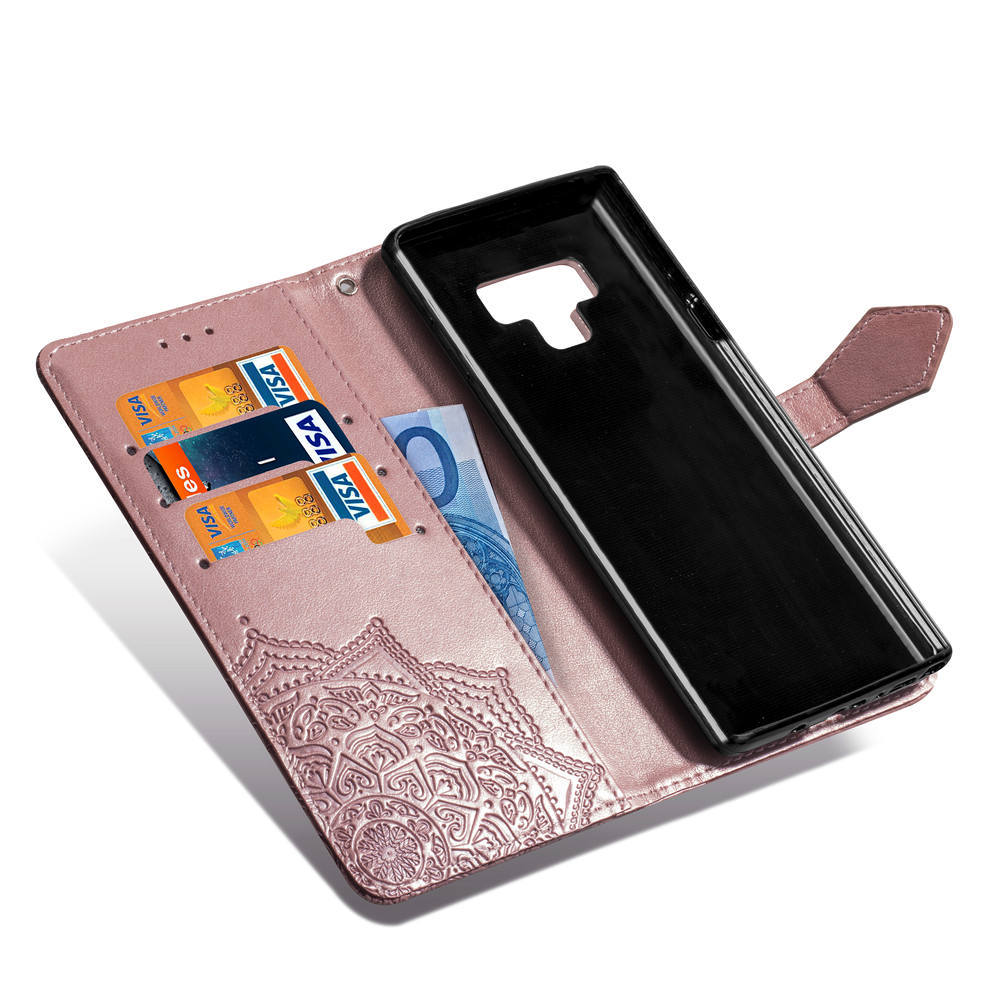 Mandala Embossed Leather Wallet Phone Case For Iphone 16_voghion.com