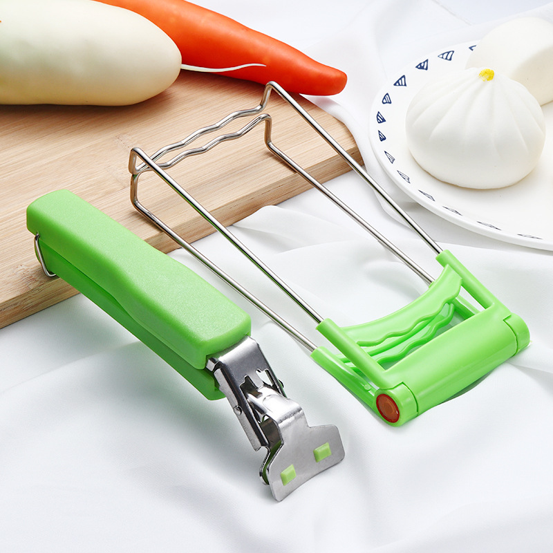 Anti scald Spring Handheld Chuck Plate holder Plastic Stainless steel strip Silicone head kitchen tool