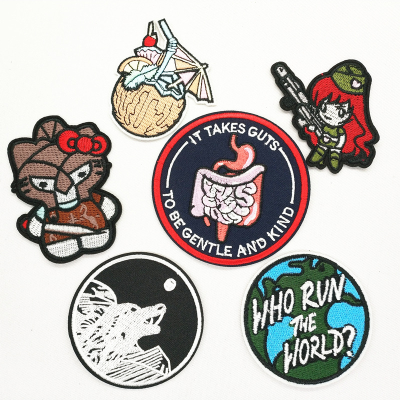 新款圆形徽章布贴刺绣卡通布贴 高端服装辅料补丁贴DIY服装装饰贴