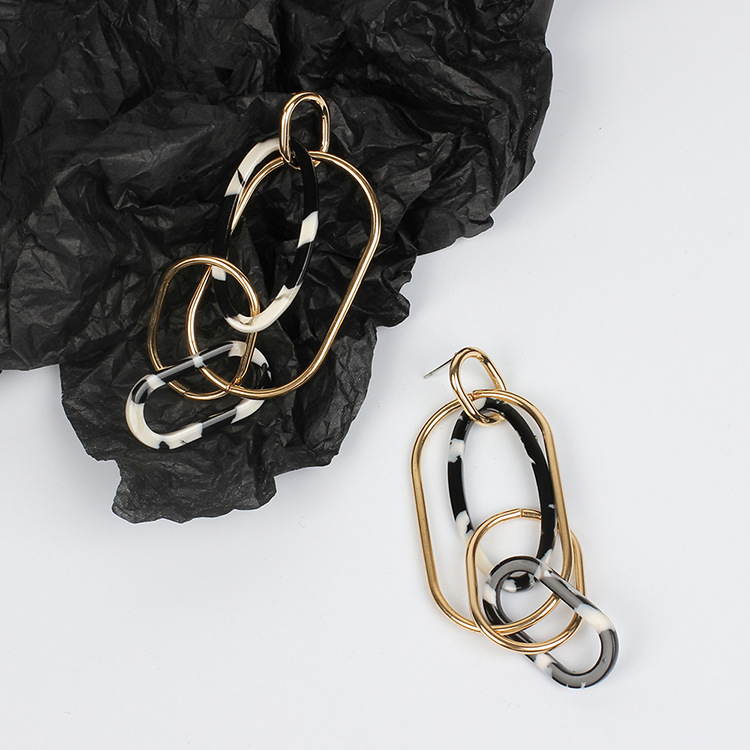 Acrylic Material Retro Geometric Arylic No Inlaid Earrings