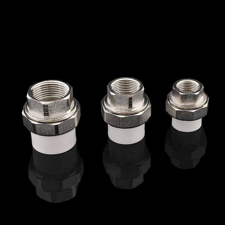 PPR铜内丝活接 PPR内丝活接直通管件 热水器水管配件厂家批发定制|ms