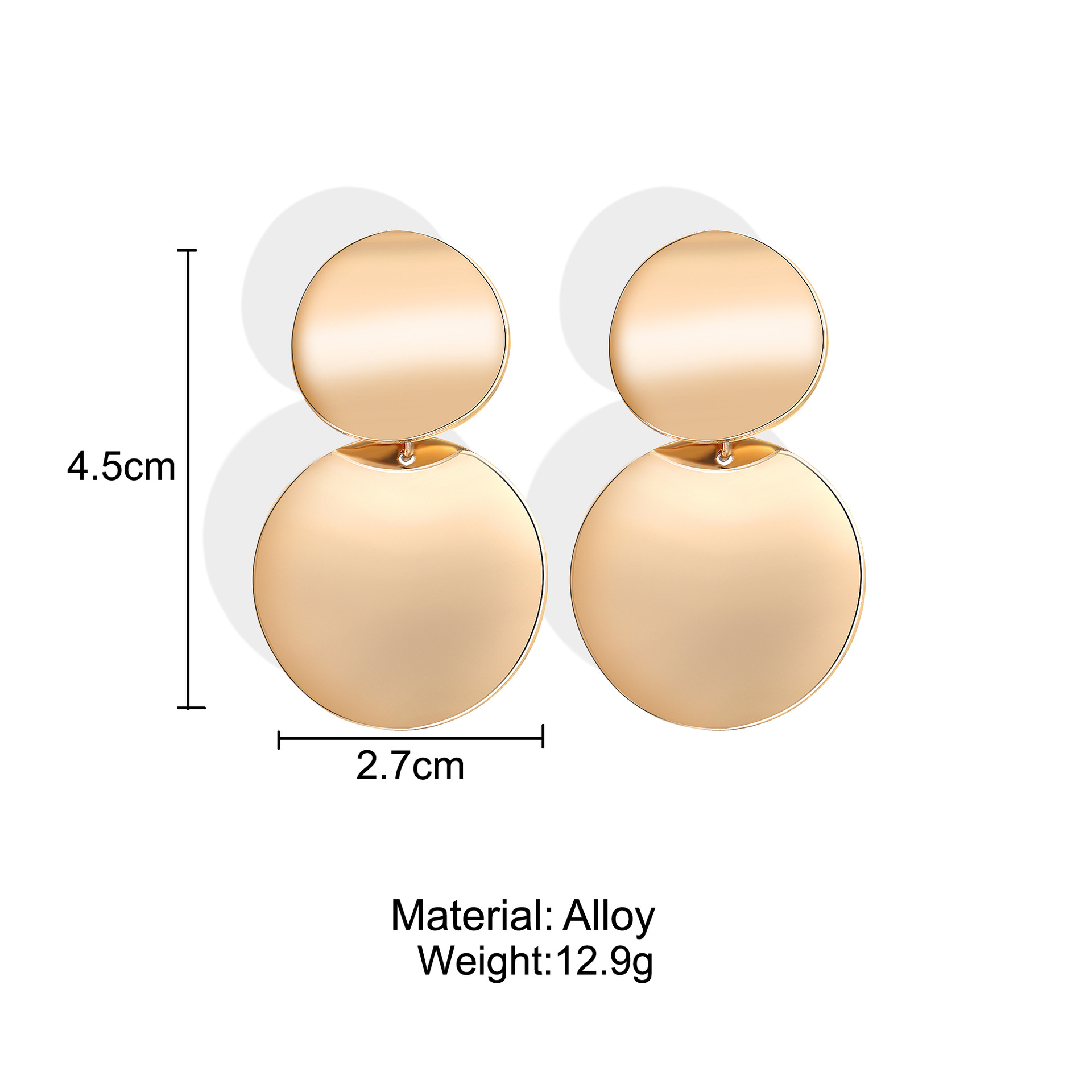 Simple metallic element exaggerated earrings NHPJ128284picture1