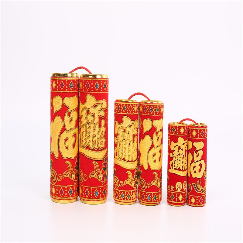 电子鞭炮烫金绒布炮筒配件仿真电子鞭炮鞭炮带响厂家直供电子鞭炮