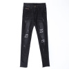 Black hole jeans autumn women wear nine points Korean