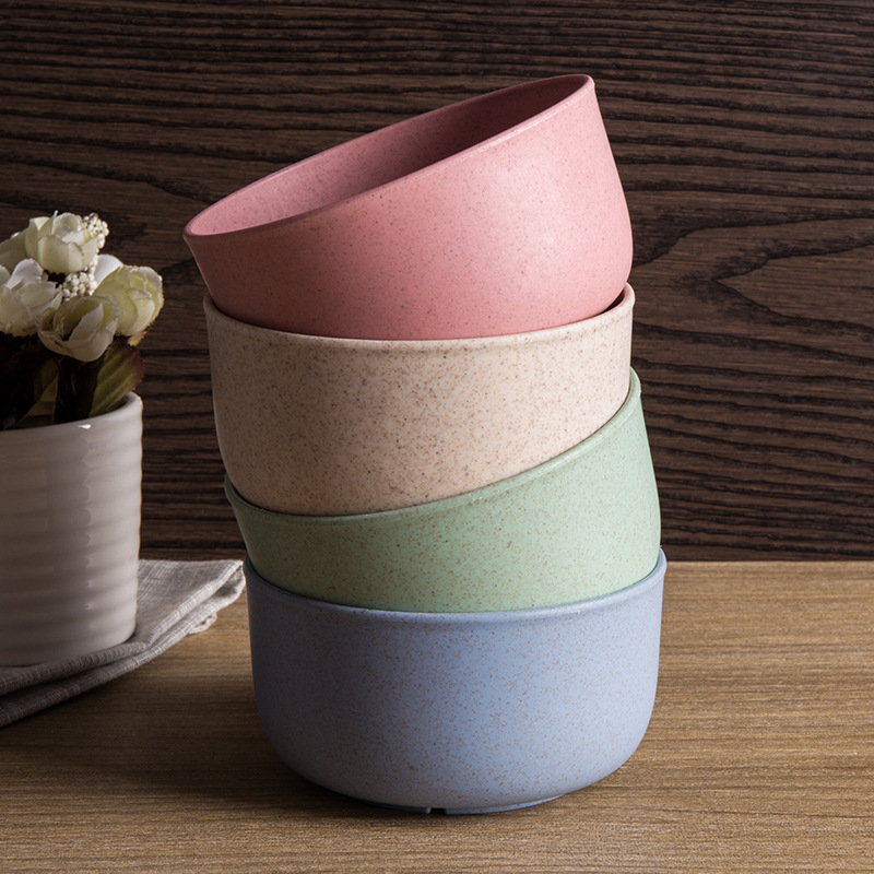 Wheat straw bowl environmental protection plastic children's tableware wheat bowl set wheat bowl promotional advertising gifts