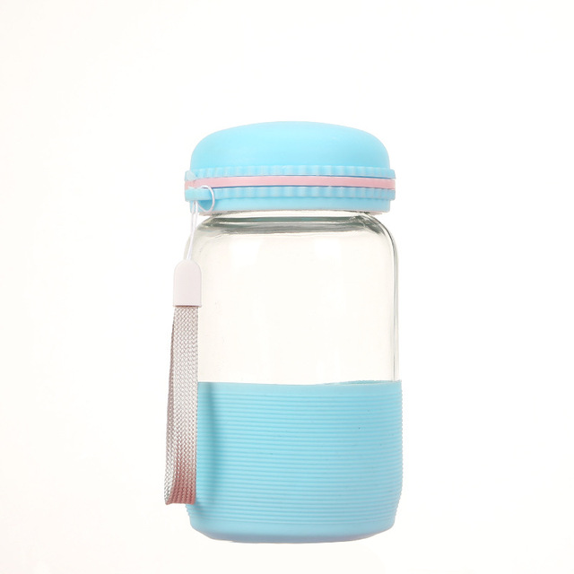 新款韩版可爱迷你马卡龙彩色单层玻璃杯子带盖创意定制logo礼品杯