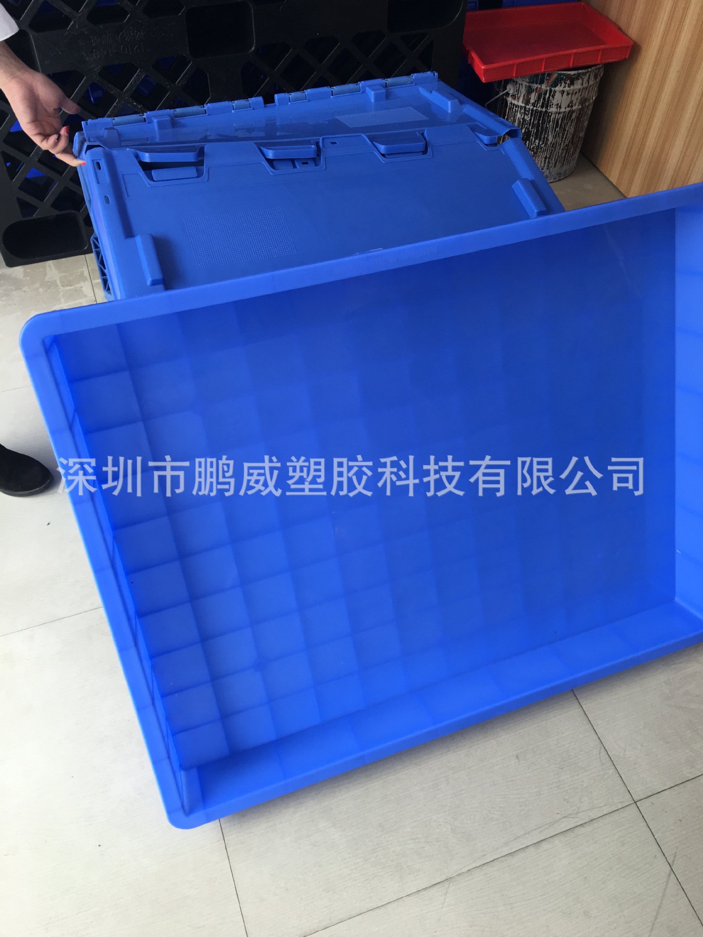 鹏威供应江西大号食品级储物盘 塑料方盘 可堆码塑料长方形周转盘