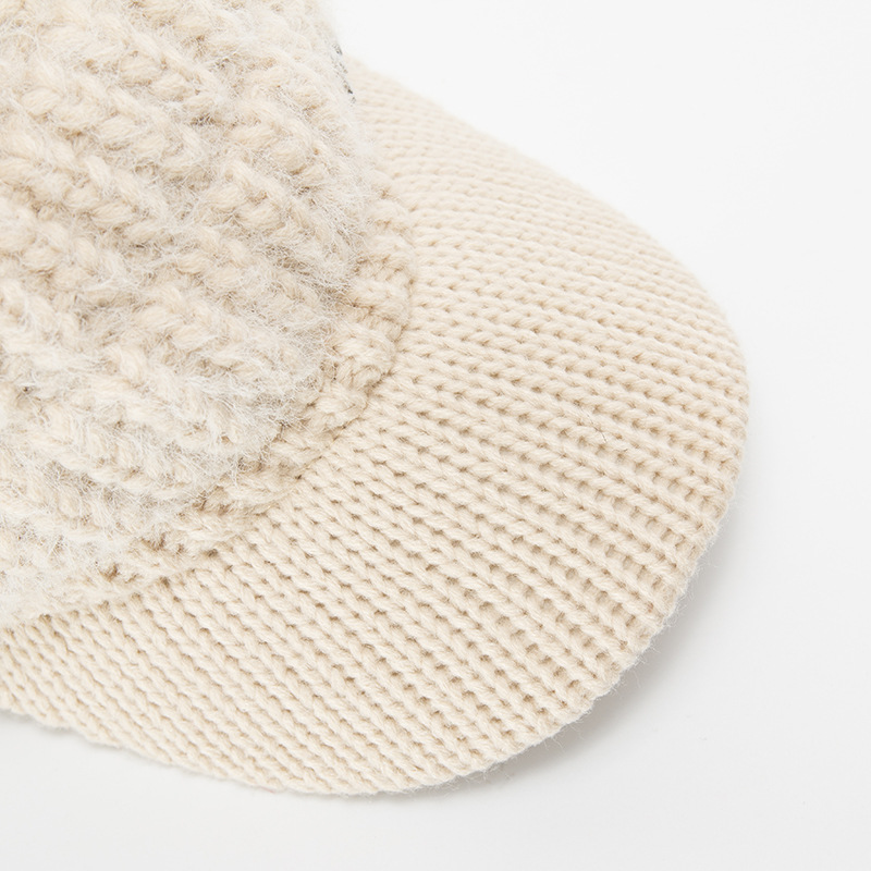 Knitted Visor Beanie Hat For Women Warm Thickened Winter Hat_voghion.com