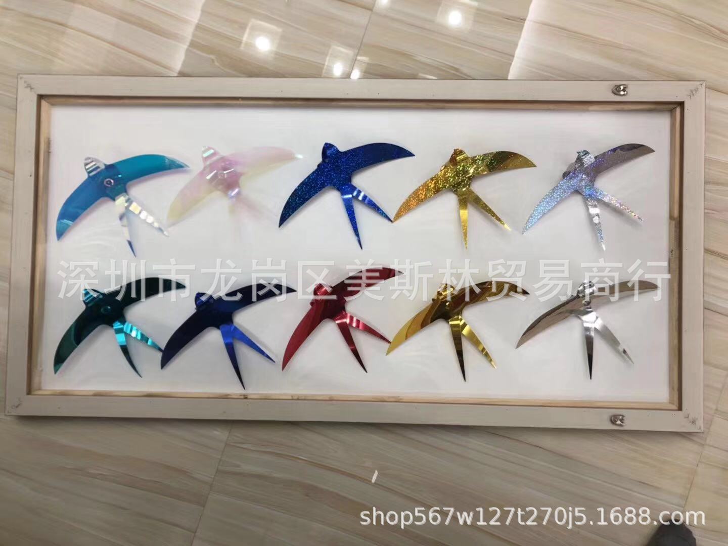 镜面闪光亮片比翼鸟吊饰 婚礼派对商场美陈橱窗吊顶家居装饰挂件