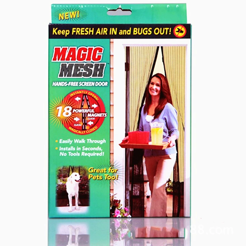 Magic Mesh Новые Телевизионные продукты анти-москитная занавеска Автоматическая закрывающая дверная занавеска Магнитная оконная дверная занавеска