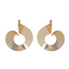 Metal matte fashionable square golden earrings, European style