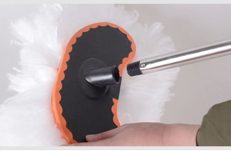 Milk silk car washing brush long rod long handle telescopic soft hair car washing mop water brush car wax mop cleaning tool