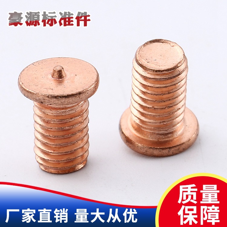 镀铜焊接螺丝 点焊螺丝 焊点螺钉 汽车配件铜焊钉紫铜焊钉定 制