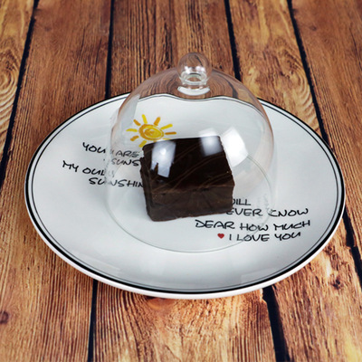 摩登主妇西式蛋糕罩个性定制人工吹制玻璃创意透明面包保险盖|ms