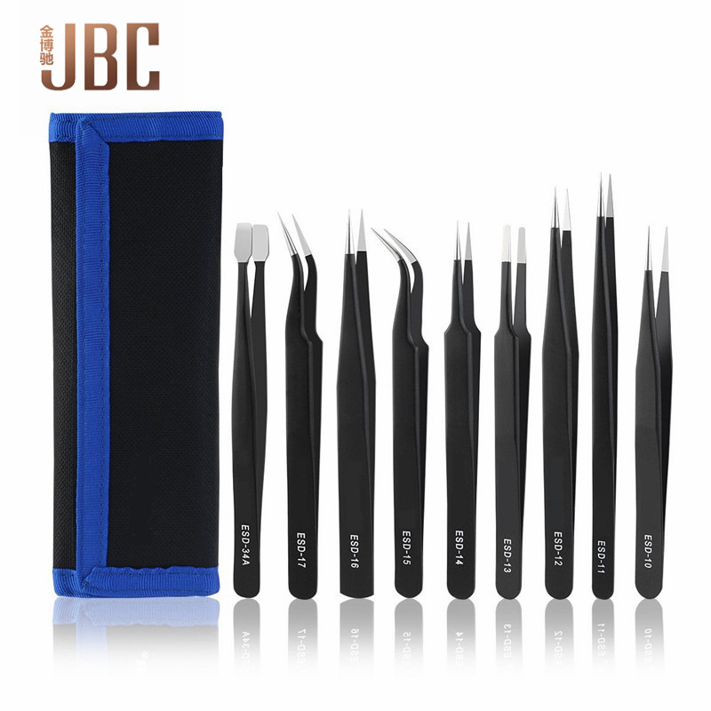 防静电 瑞士VETUS帆布袋套装 (1.5修边9件套)加厚精密不锈钢镊子