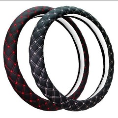 Four Seasons Universal Quilted Red Wine Car Steering Wheel Cover Sports Anti-Slip Holder Direct Manufacturer Sale Eco-Friendly Rubber Ring