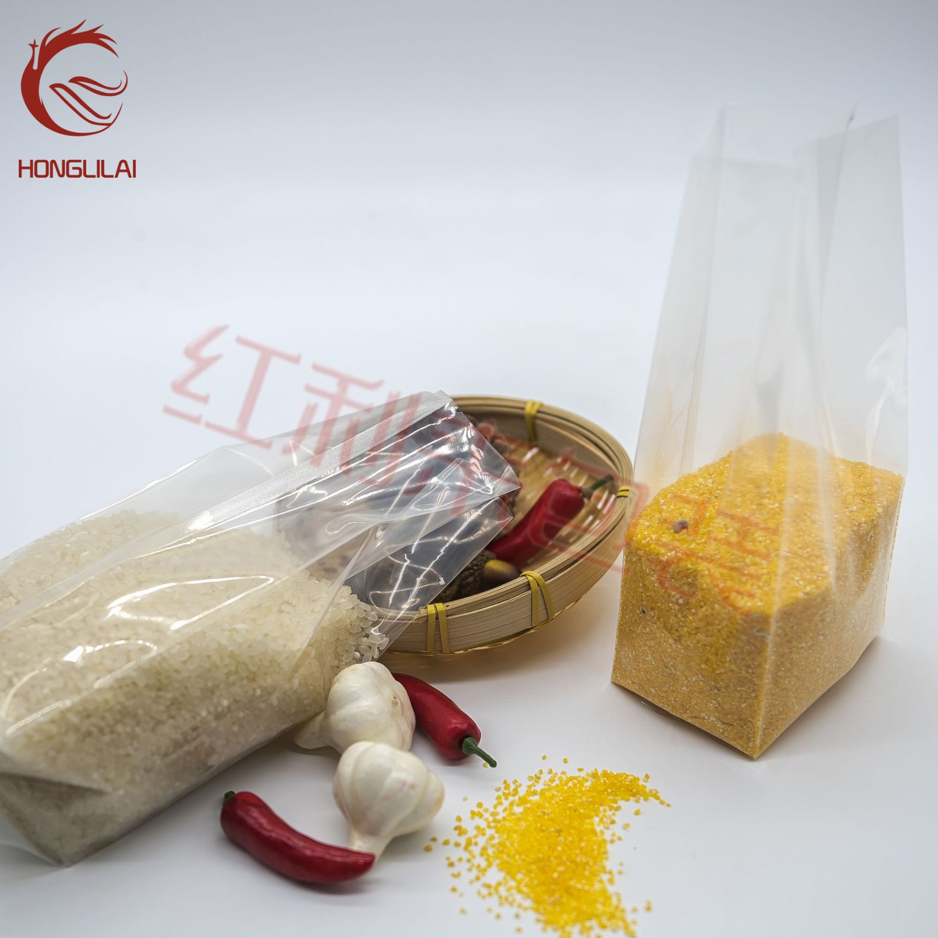 尼龙风琴袋 透明真空袋 五谷杂粮大米包装袋 中封袋 米砖袋