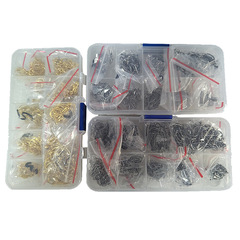 Fish hooks, Iseni fish hook set, fish hooks without holes, fishing gear, 500 pieces box, black gold