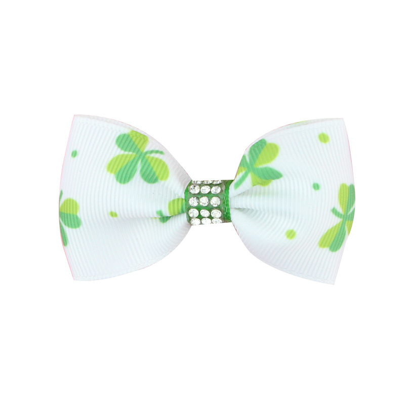 Kid's Simple Style Shamrock Bow Knot Cloth Handmade Hair Clip display picture 6