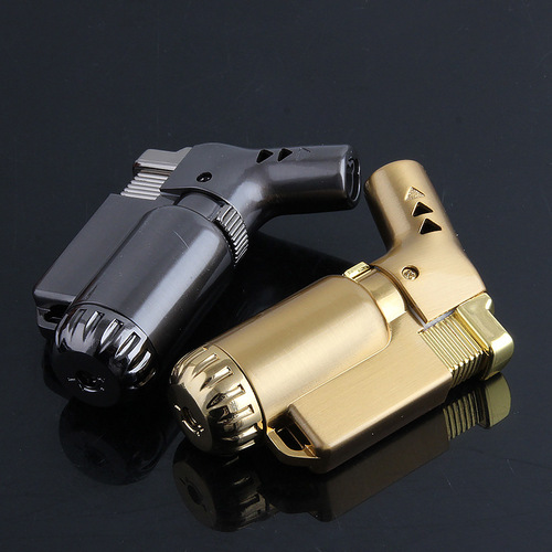 Personalized trendy creative outdoor barbecue kitchen smoking set electroplated elbow straight welding gun windproof lighter