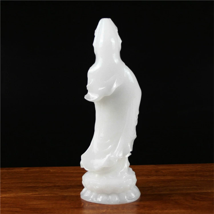 Afghan jade Guanyin ornaments White jade Twisted Guanyin South China Sea Guanyin Bodhisattva home ancestral hall jade ornaments