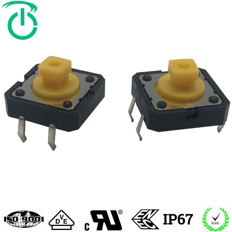 荣千生产12X12X7.3方头插件100万次寿命72小时盐雾替代B3F4055