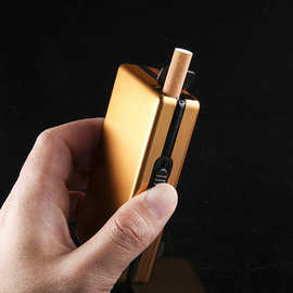 来福 超薄自动烟盒不带打火机创意香菸盒铝合金 10支装烟盒
