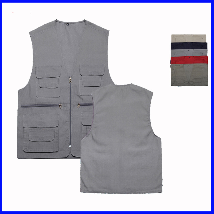 多口袋摄影钓鱼马甲定制订做工作服背心广告衫 婚庆马夹印字LOGO