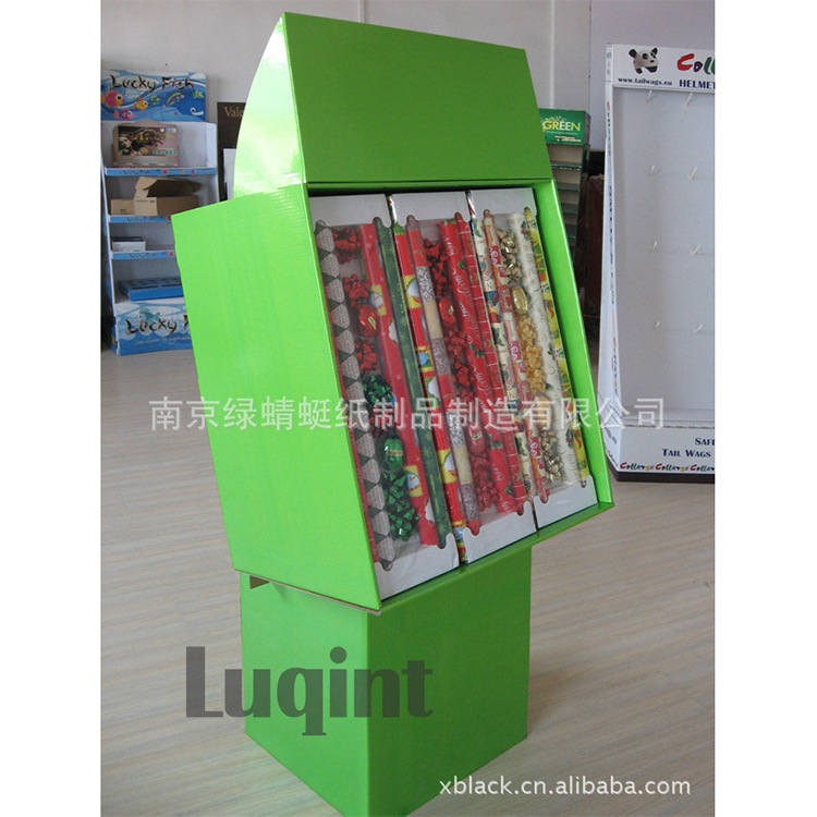 挂饰纸展示架 超市文具贴画纸展架 书店促销瓦楞纸货架