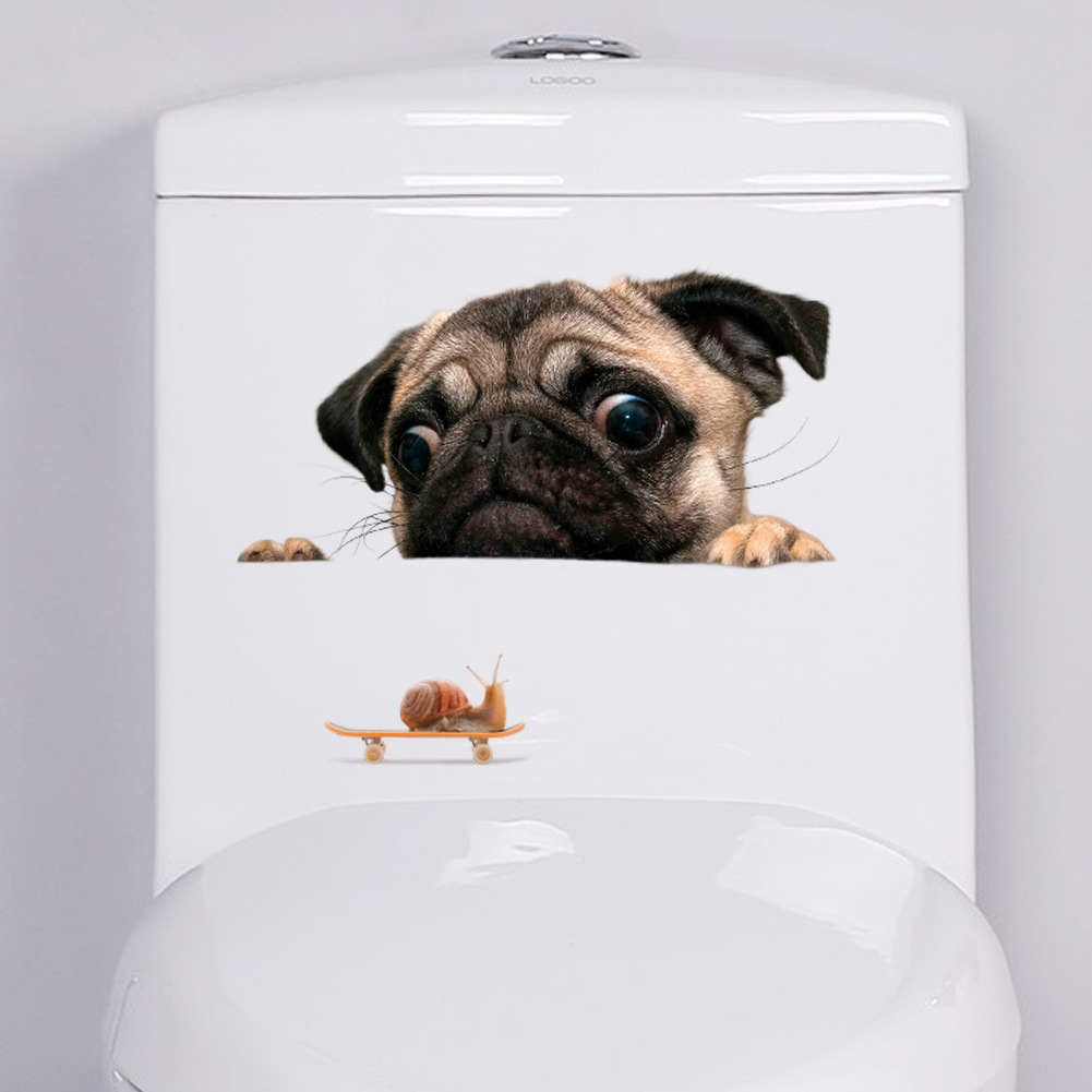 Nuevo creativo lindo cachorro decoracin de caracol inodoro cubierta de inodoro pegatinas de cuadernopicture7