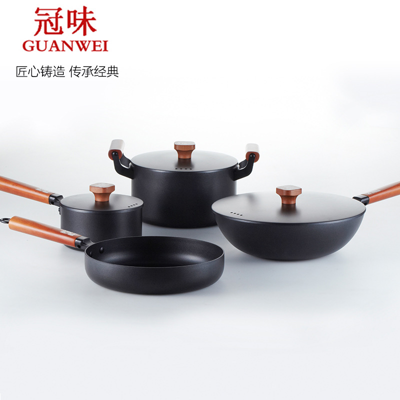 TV Shopping Same item Three-piece Suite coating Non-stick frying pan currency Flat bottom household Cookware