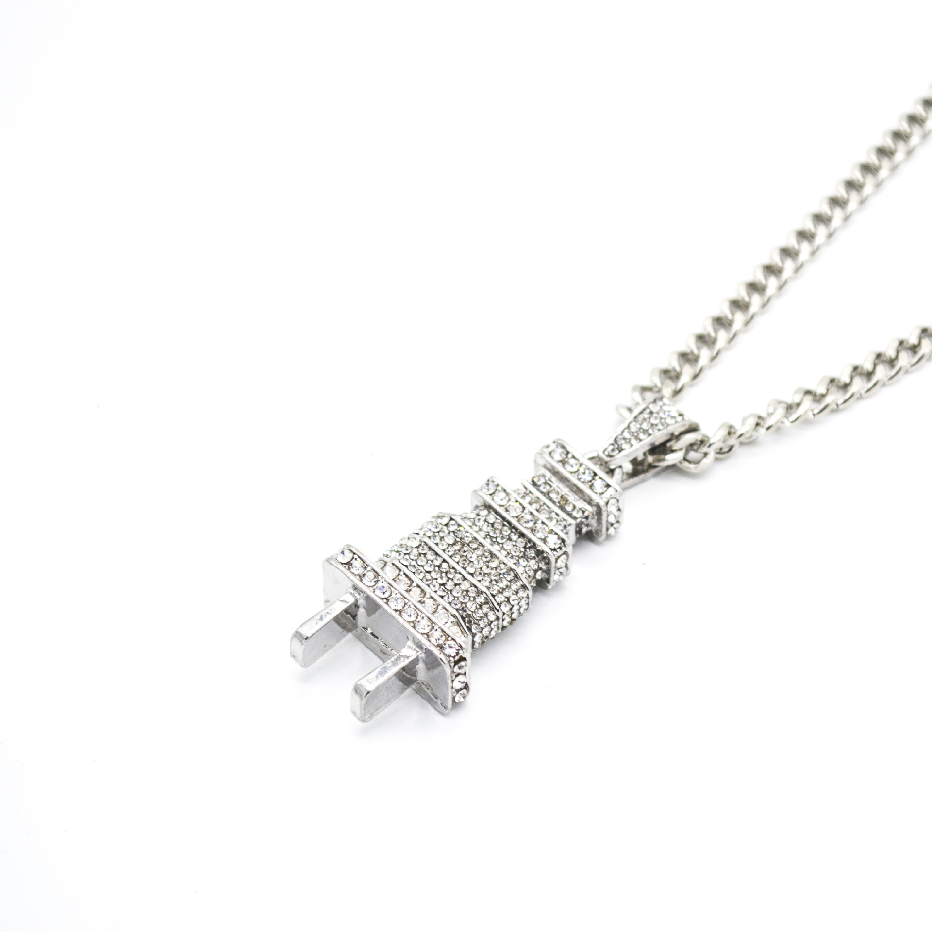 Wholesale Electrical Plug Shape Pendants Necklaces Male Cuban Necklace