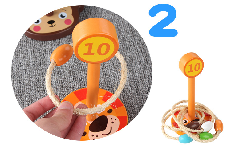 木制投掷套圈游戏卡通动物 幼儿园活动儿童套圈圈1-2-3岁宝宝玩具详情14