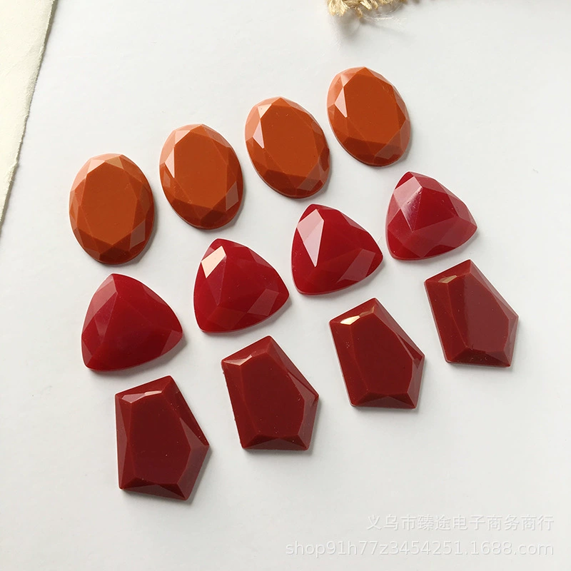 Ретро оранжевая треугольная серьга, DIY