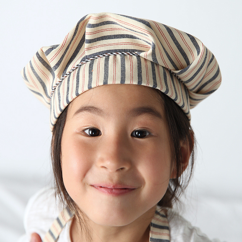 Delantal de los niños con mangas ropa chef traje lindo verano Delgado logotipo personalizado caligrafía creativa clase entrenamiento algodón y lino