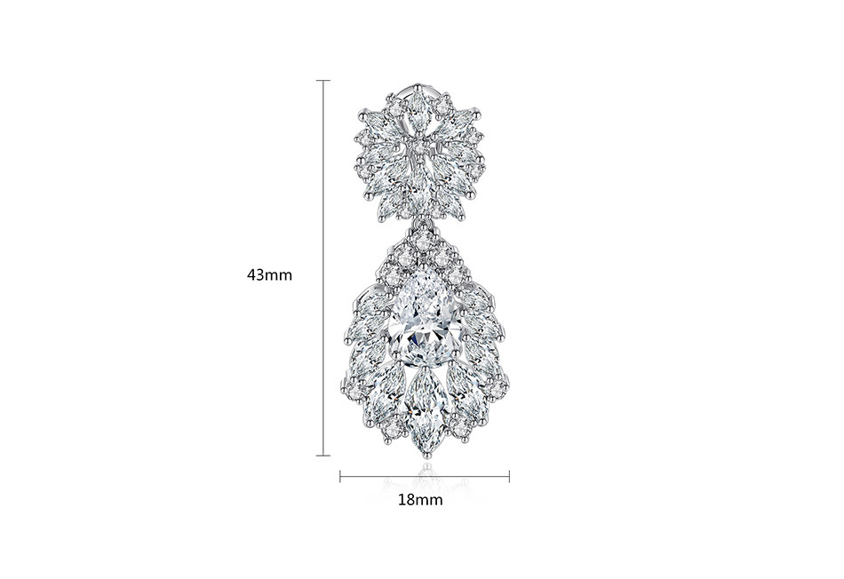 Croyance De Jinseai Aaa Zircon Élégant Européen Et Américain De Style Femmes Boucles D'oreilles Dîner De Mariage Boucles D'oreilles Fabricant display picture 6