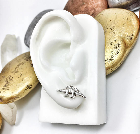 Souhaite Vente Chaude Petit Dinosaure Boucles D'oreilles Écologique Alliage Électrolytique Or Et Argent Rose Boucles D'oreilles Animaux Monstre Boucles D'oreilles display picture 1