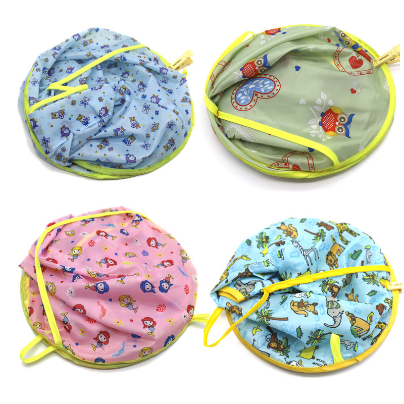 新升级带兜送收纳袋理发衣儿童老人美发围裙卡通印花宝宝剪发围布|ms