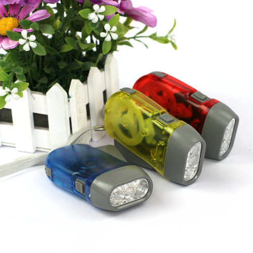 Manufacturer supply hand-cranked flashlight plastic flashlight LED flashlight hand-cranked three-light flashlight