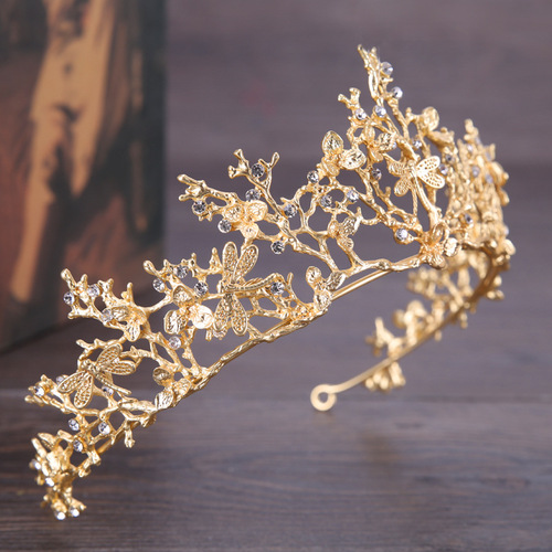 Hairpin hair clip hair accessories for women Outside sell gold crown Baroque crown wedding dress accessories hair band lady headdress crown