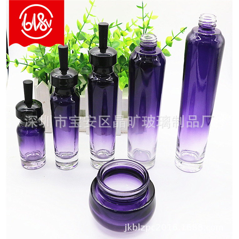 厂家直销15ml~120ml圣罗兰玻璃瓶套装化妆瓶胶头滴管修护液化妆瓶