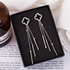 Silver needle, swan, fashionable metal earrings from pearl, silver 925 sample