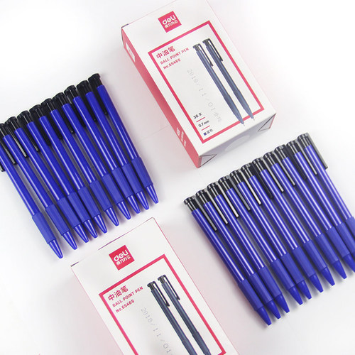Deli 6546S medium oil pen 0.7mm student office multi-function press signature pen ballpoint writing pen water pen