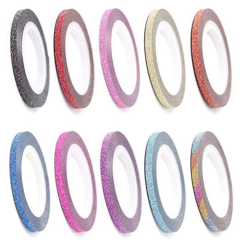 美甲店常用美甲饰品彩绘线磨砂金银线金沙 10色/套1mm